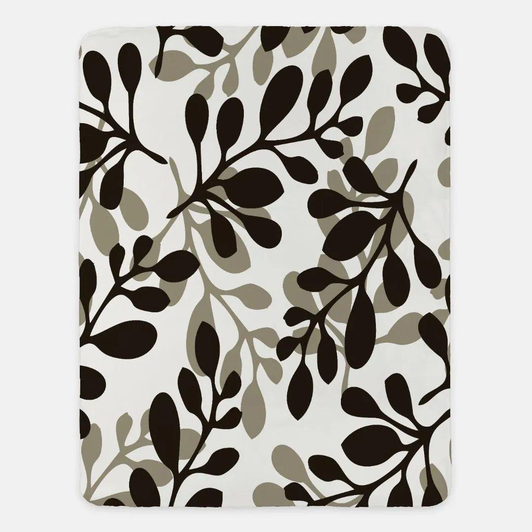 Sherpa Blanket - Modern Brown and Tan Branches 60"x80" - Festive Fit Home