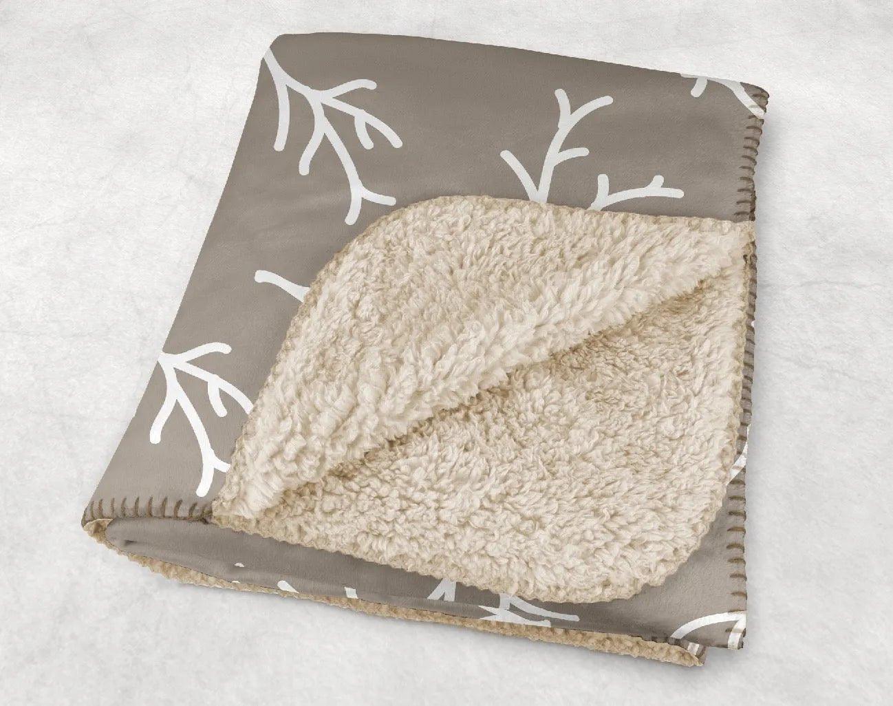 Sherpa Blanket - Winter Branches 60" x 80" - Festive Fit Home