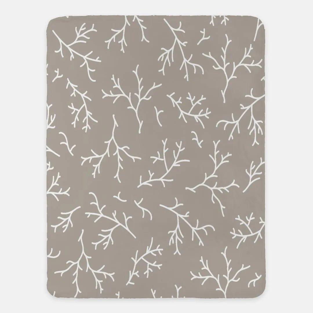 Sherpa Blanket - Winter Branches 60" x 80" - Festive Fit Home