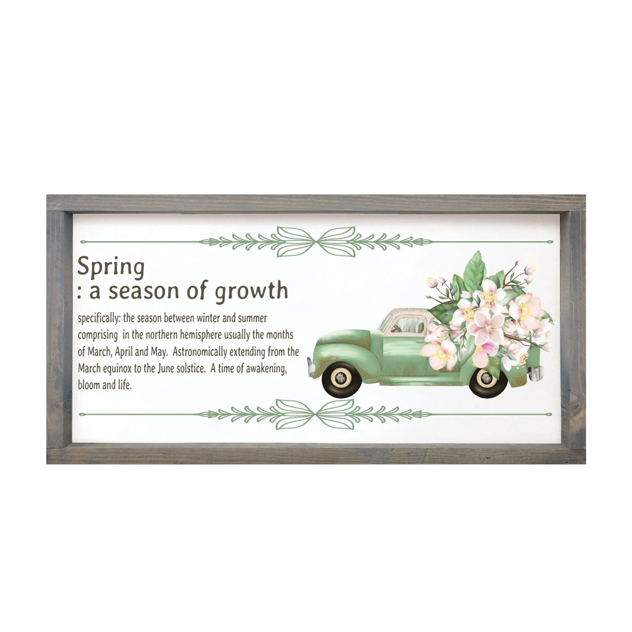 Spring Wall Art - Definition Farmhouse Truck Floral Framed Wood Sign - 12"x24" - Festive Fit Home