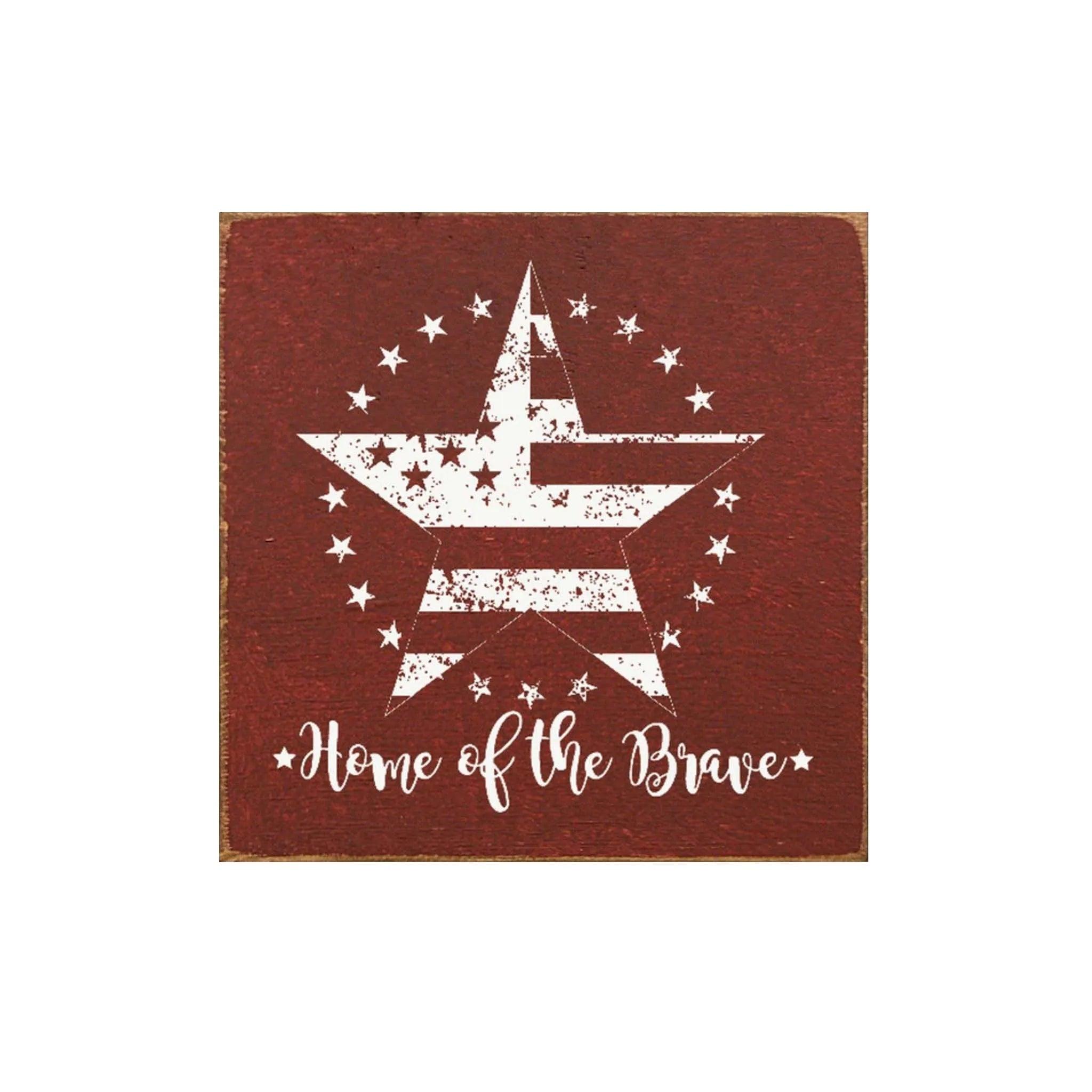 Star Americana Wood Sign - 7"x7" - Festive Fit Home