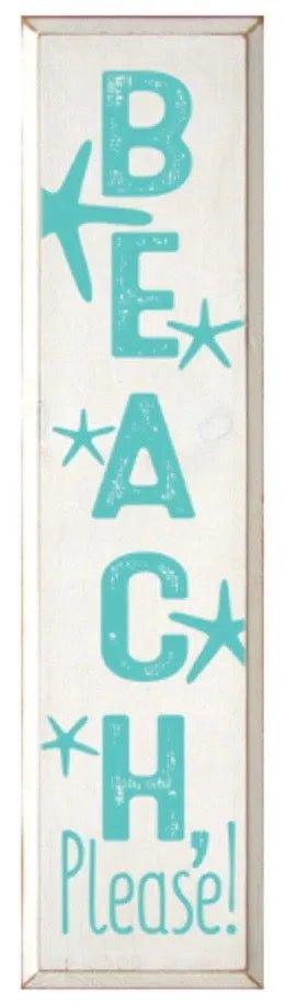 Summer Sign - Beach Please with Starfish - 9"x36" - Festive Fit Home