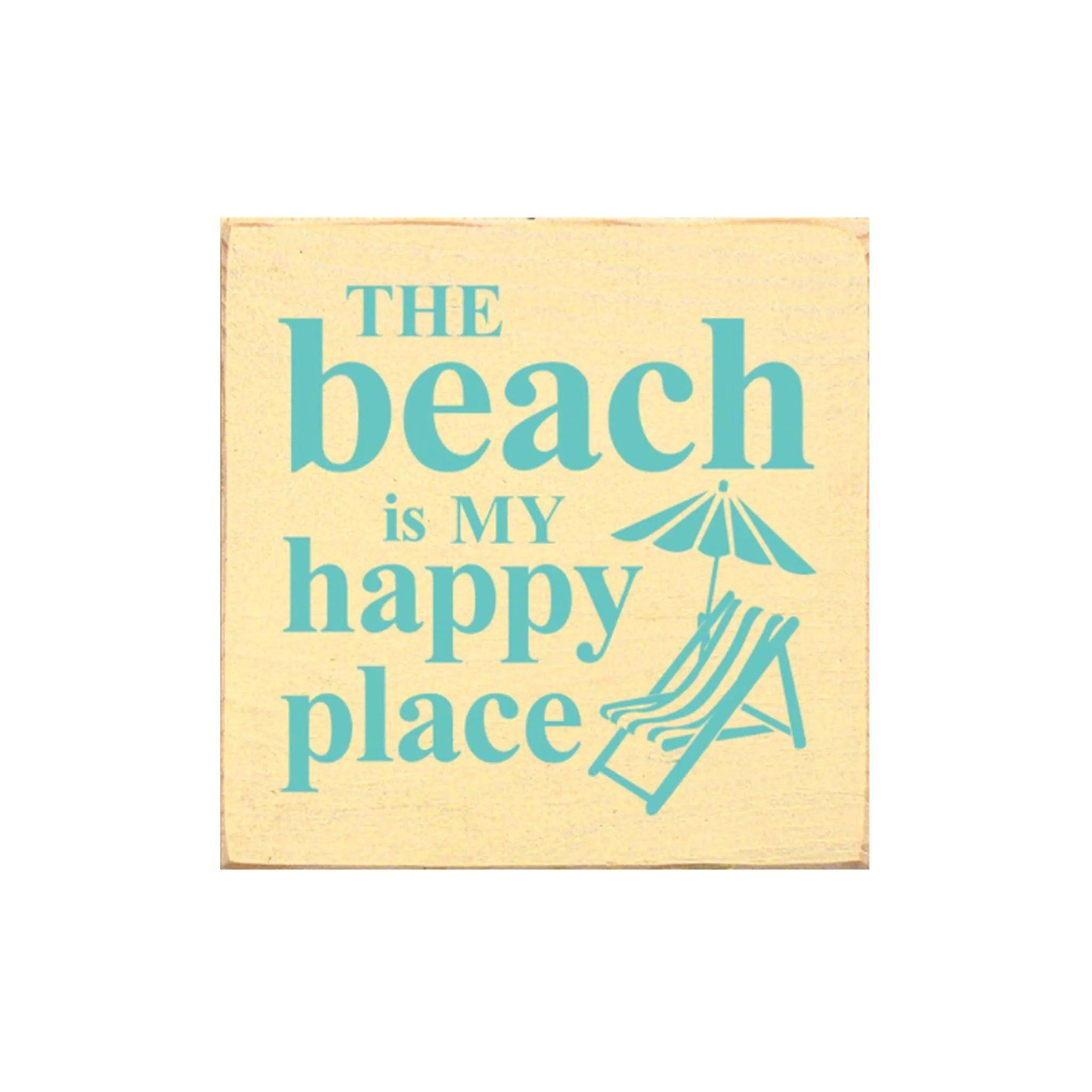 Summer Sign - The Beach is my Happy Place Wood Sign - 7"x7" - Festive Fit Home