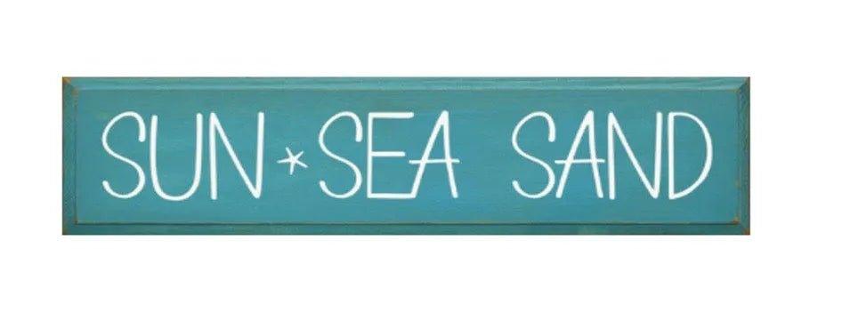 Sun Sea Sand Summer Wood Sign - 9"x36" - Festive Fit Home