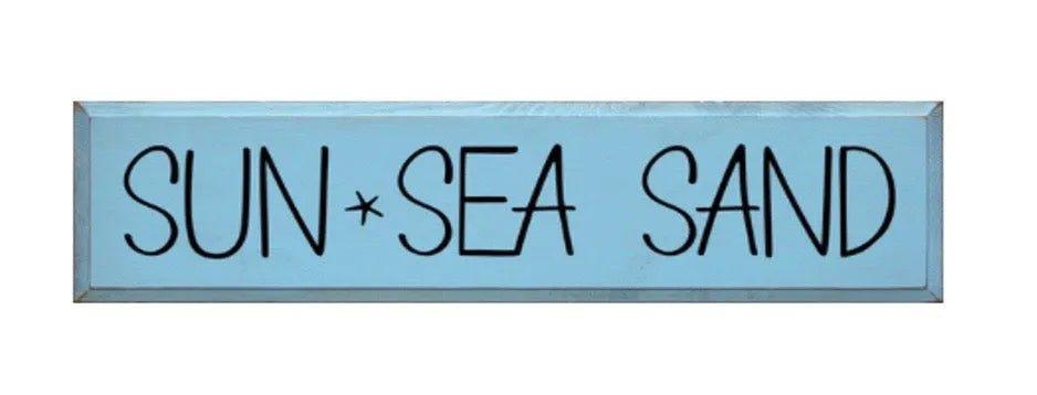 Sun Sea Sand Summer Wood Sign - 9"x36" - Festive Fit Home