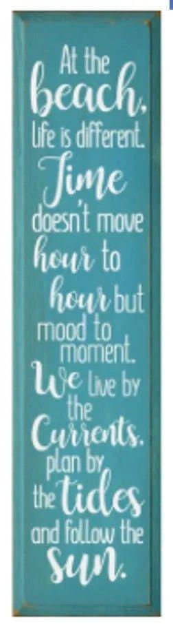 Time is Different at the Beach Wood Summer Sign 9"x36" - Festive Fit Home
