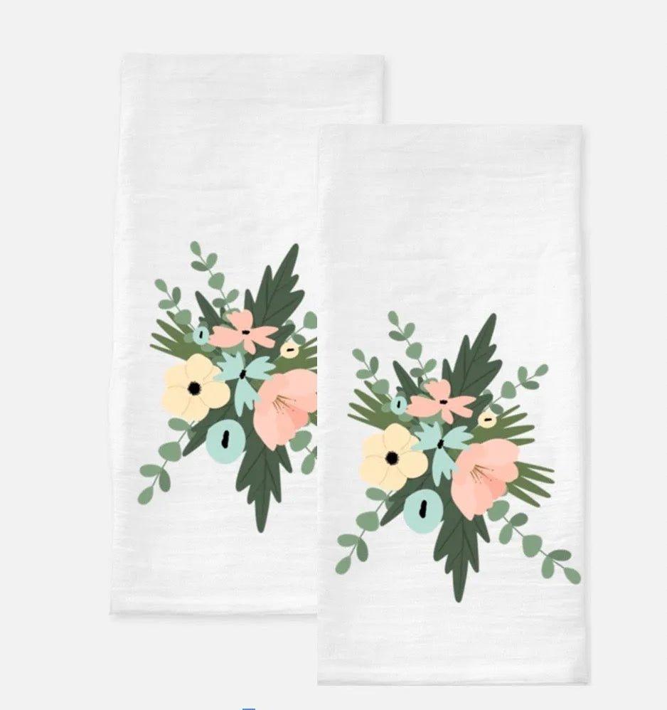 Tropical Bouquet Tea Towels (Set of 2) - Festive Fit Home