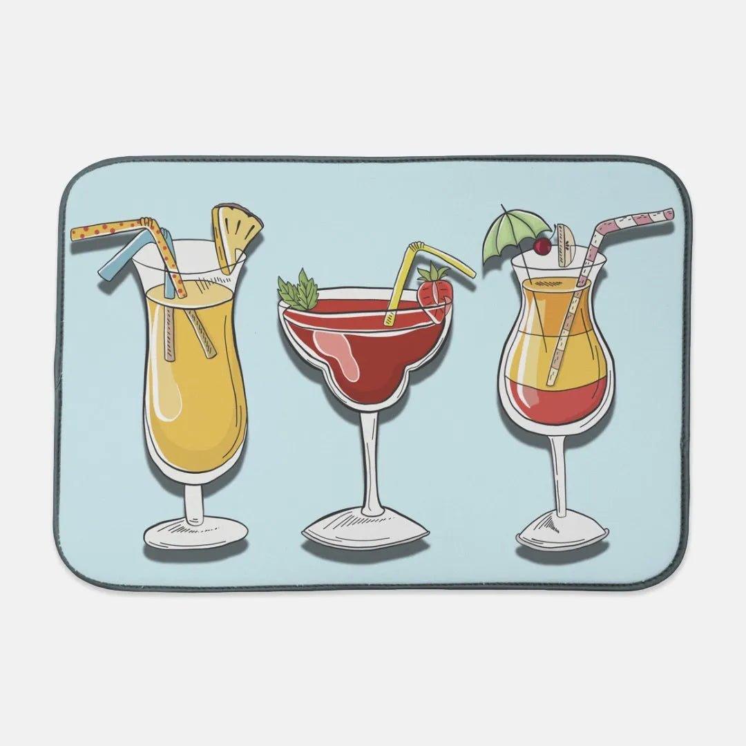 Tropical Drinks Dish Mat - Festive Fit Home
