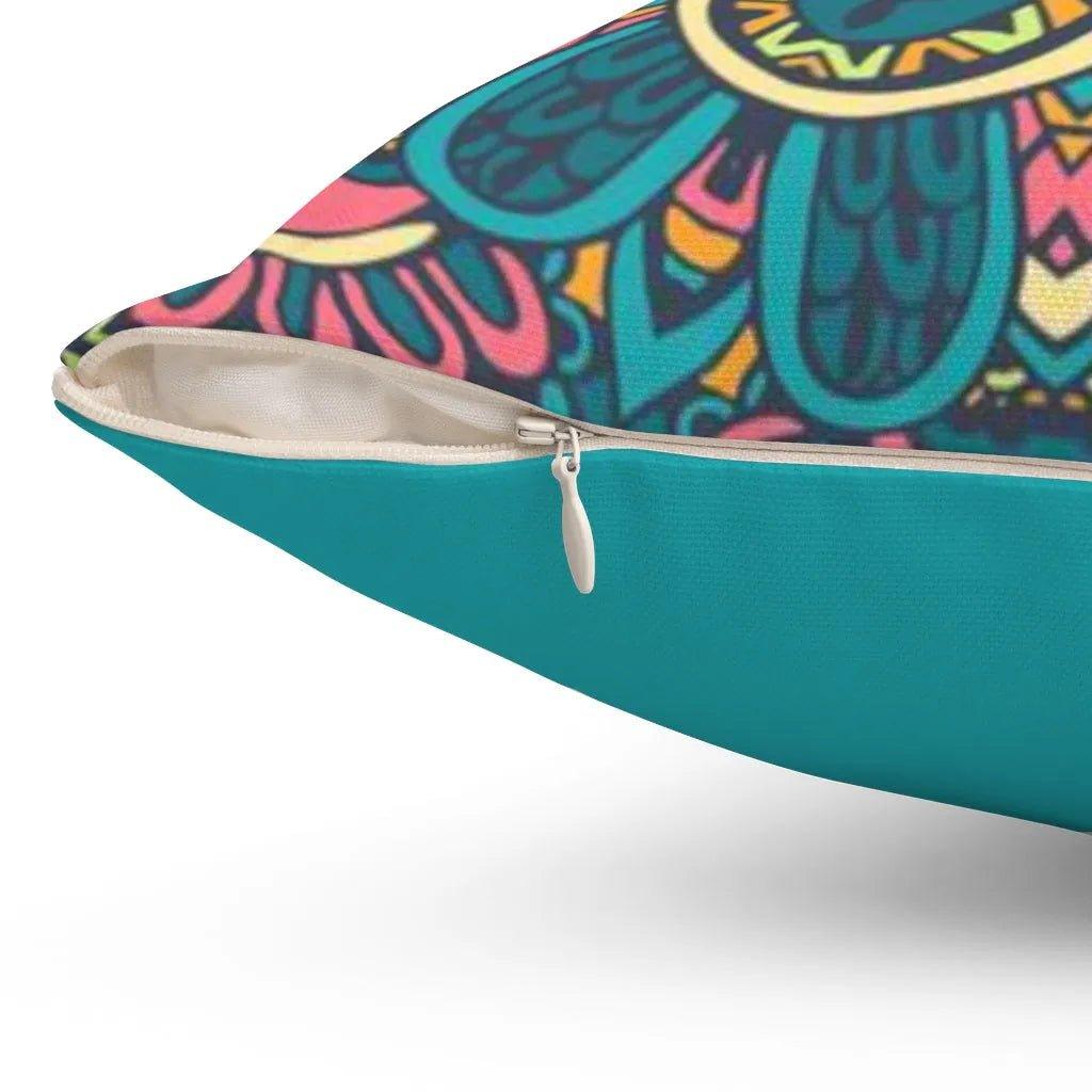 Turquoise Boho Throw Pillow Cover - Festive Fit Home