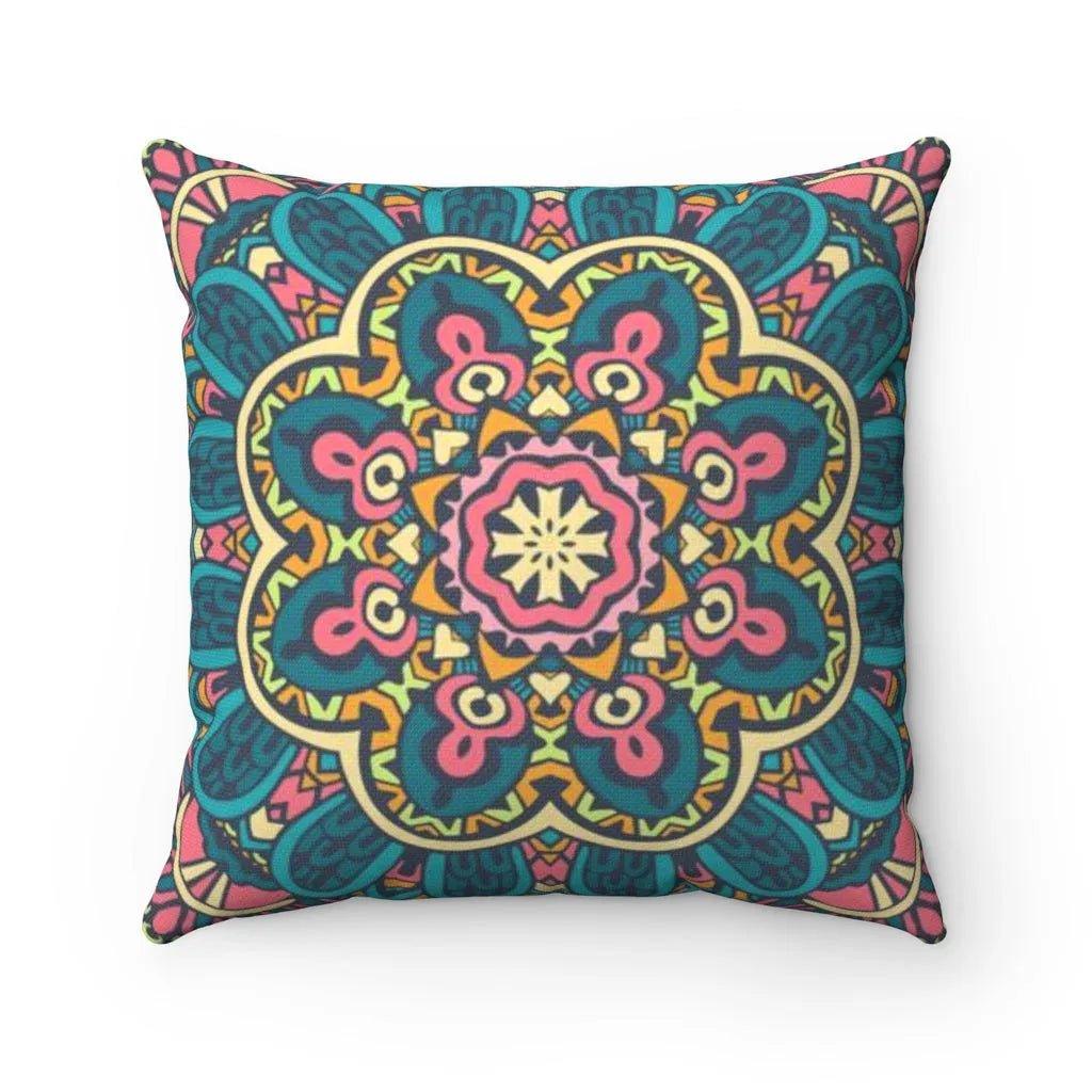 Turquoise Boho Throw Pillow Cover - Festive Fit Home