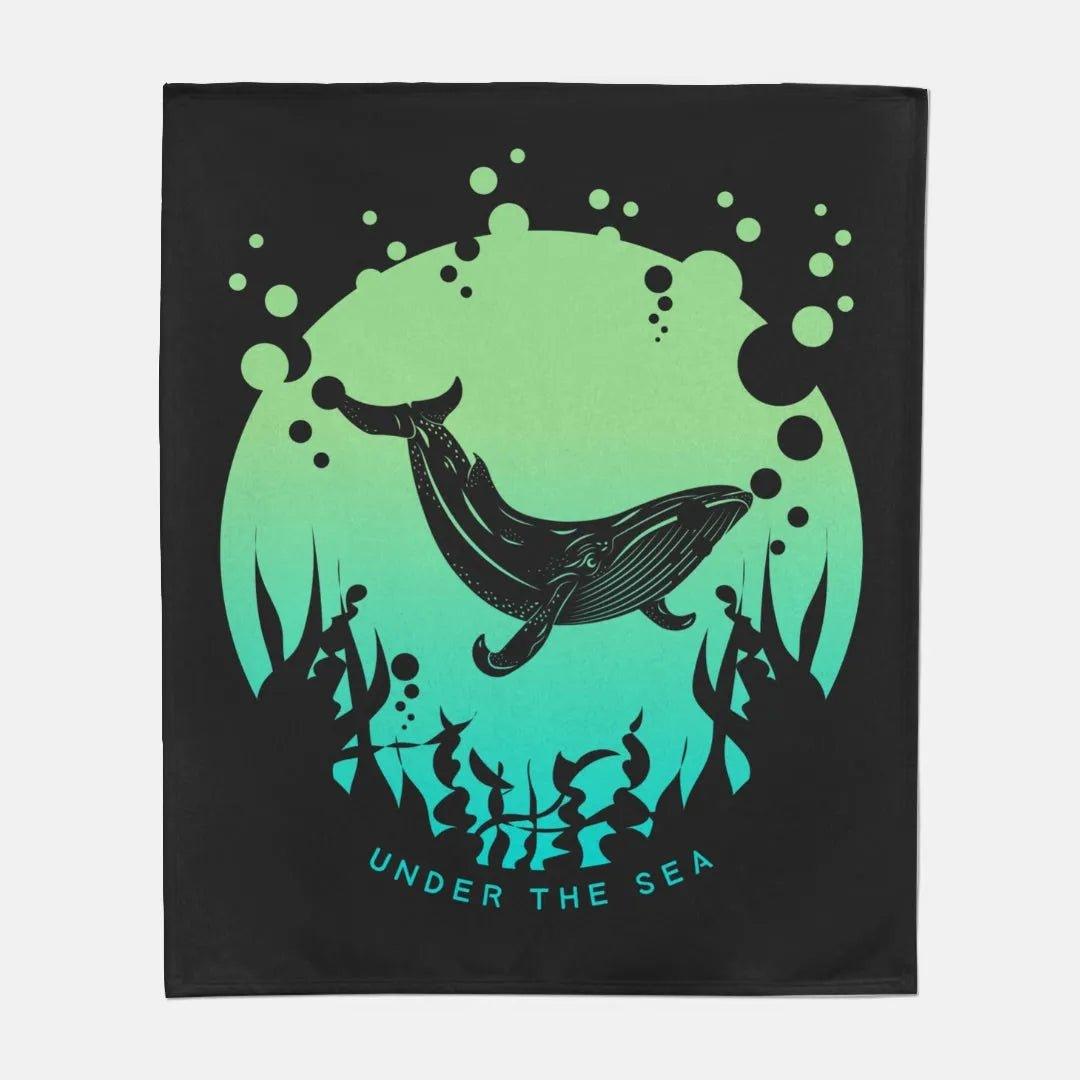Whale Under the Sea Sweatshirt Blanket - 50" x 60" - Festive Fit Home