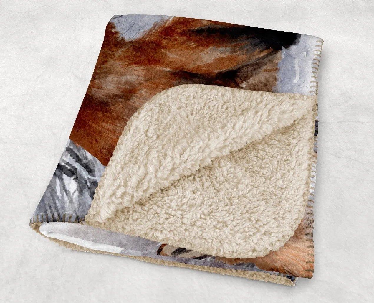 Winter Fox Sherpa Throw Blanket - 60" x 80" - Festive Fit Home