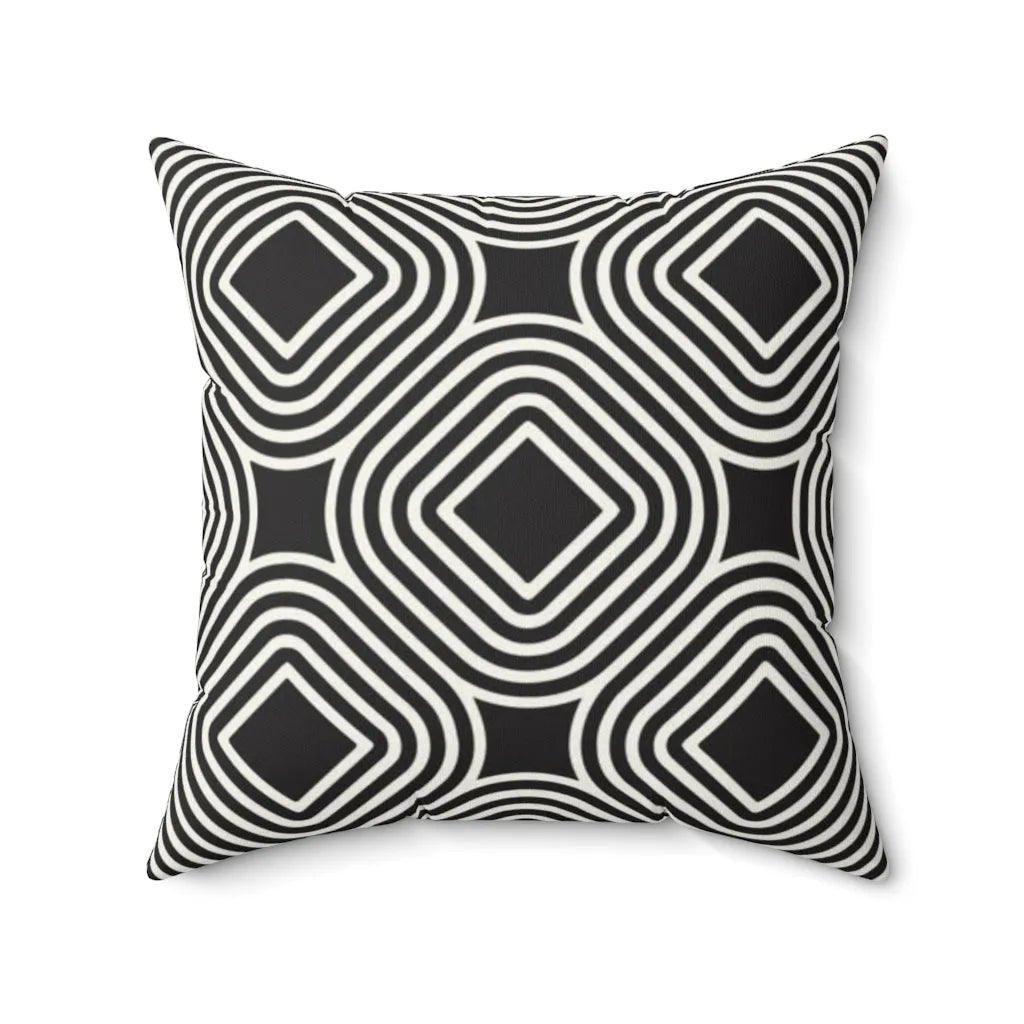 Black and White Geometric Throw Pillow Cover - Festive Fit Home
