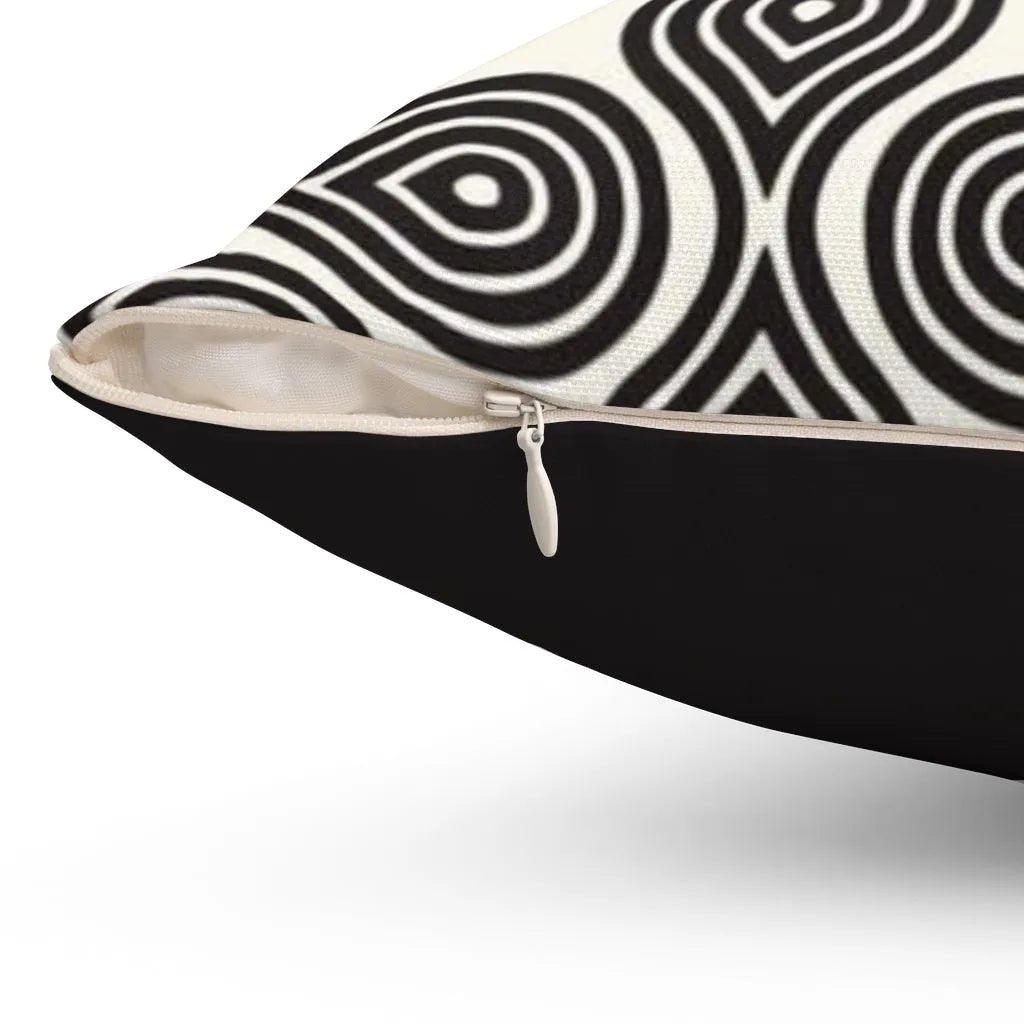 Black and White Swirl Throw Pillow Cover - Festive Fit Home