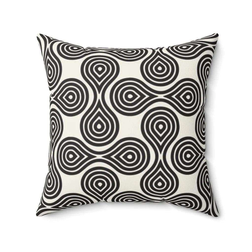 Black and White Swirl Throw Pillow Cover - Festive Fit Home