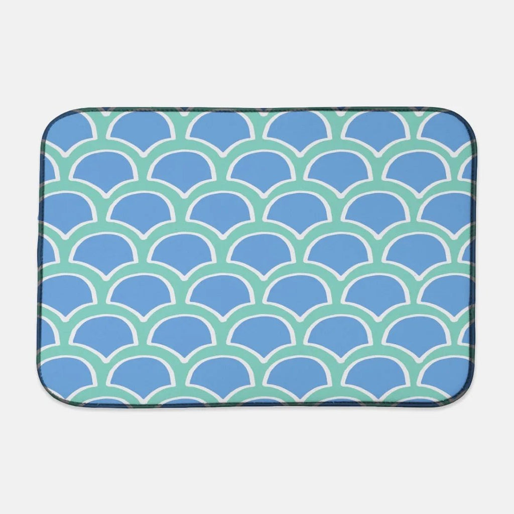 Blue and Green Scales Dish Mat - Festive Fit Home