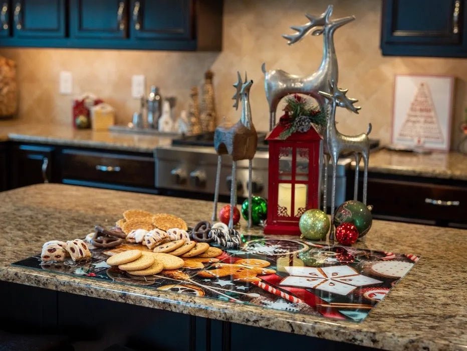 Christmas Charcuterie Board - Reindeer Pattern Holiday Serving Tray & Platter - Festive Fit Home