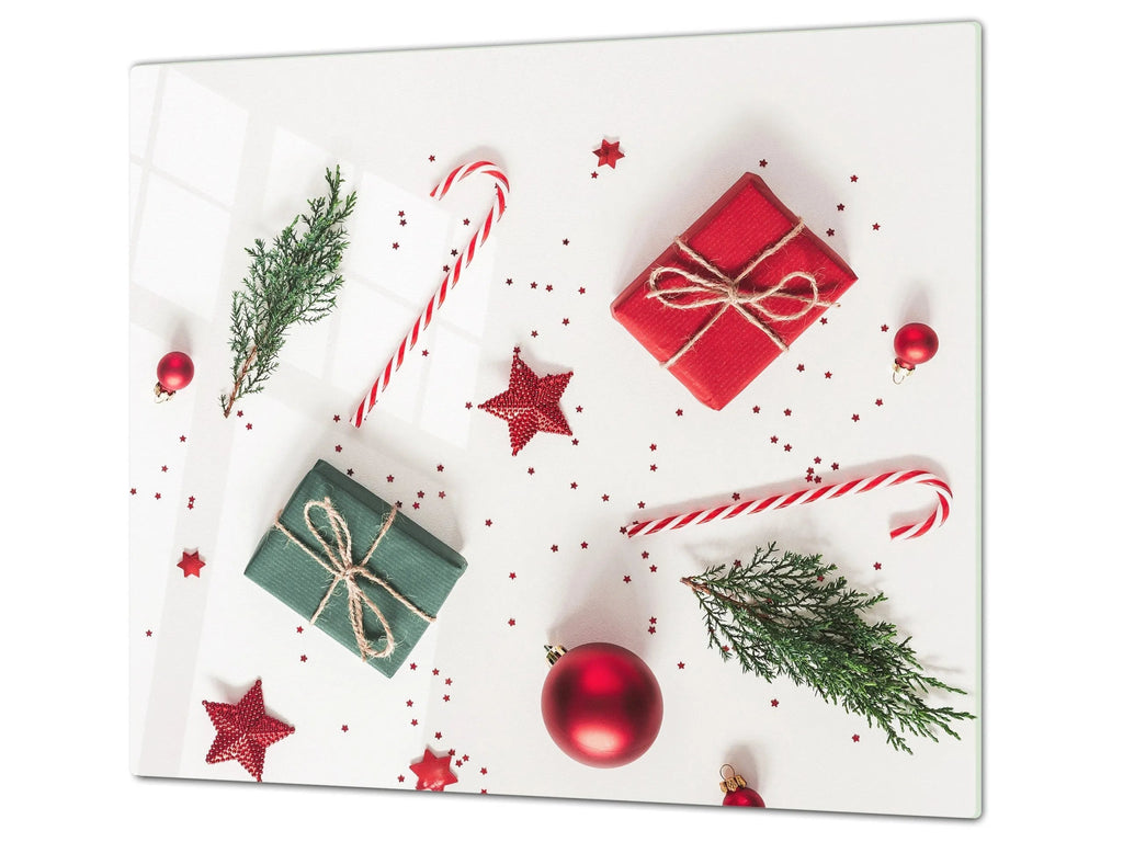 Christmas Serving Platter - Presents & Candy Canes Holiday Party Tray - Festive Fit Home