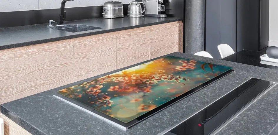 Cook Top Cover - Morning Blooms | Gas and Electric Burner Cover | Noodle Board - Festive Fit Home