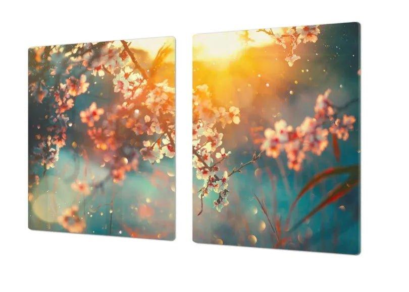 Cook Top Cover - Morning Blooms | Gas and Electric Burner Cover | Noodle Board - Festive Fit Home