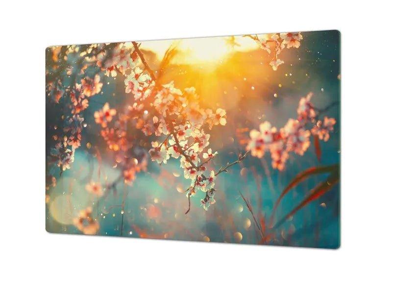 Cook Top Cover - Morning Blooms | Gas and Electric Burner Cover | Noodle Board - Festive Fit Home
