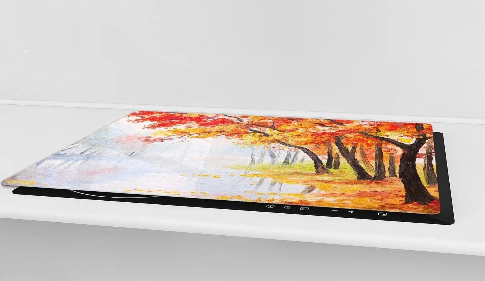Cooktop Cover - Autumn Trees | Gas and Electric Cook Top Cover | Charcuterie Board - Festive Fit Home