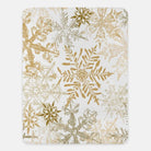 Golden Snowflakes Sherpa Blanket - 60" x 80" - Festive Fit Home