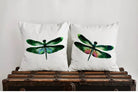 Green and Blue Dragonfly Pillow Cover - Festive Fit Home