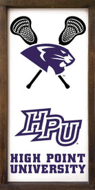 High Point University - Panthers Lacrosse - Framed Wood Sign - 12"x24" - Festive Fit Home