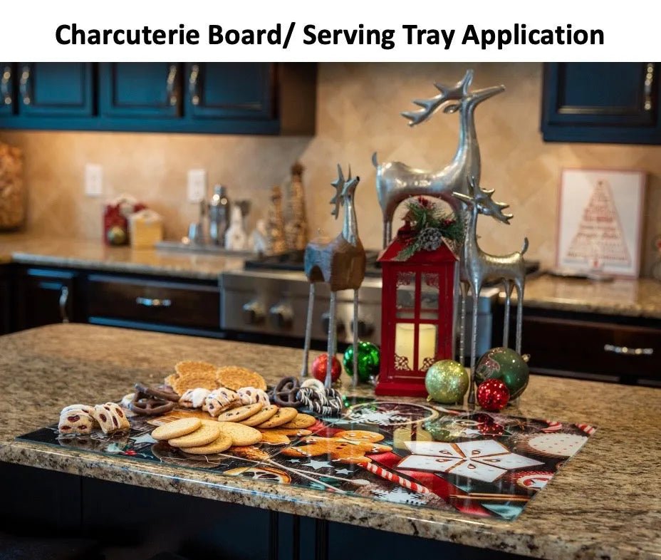 Holiday Serving Tray - Christmas Garland | Party Tray & Serving Platter - Festive Fit Home