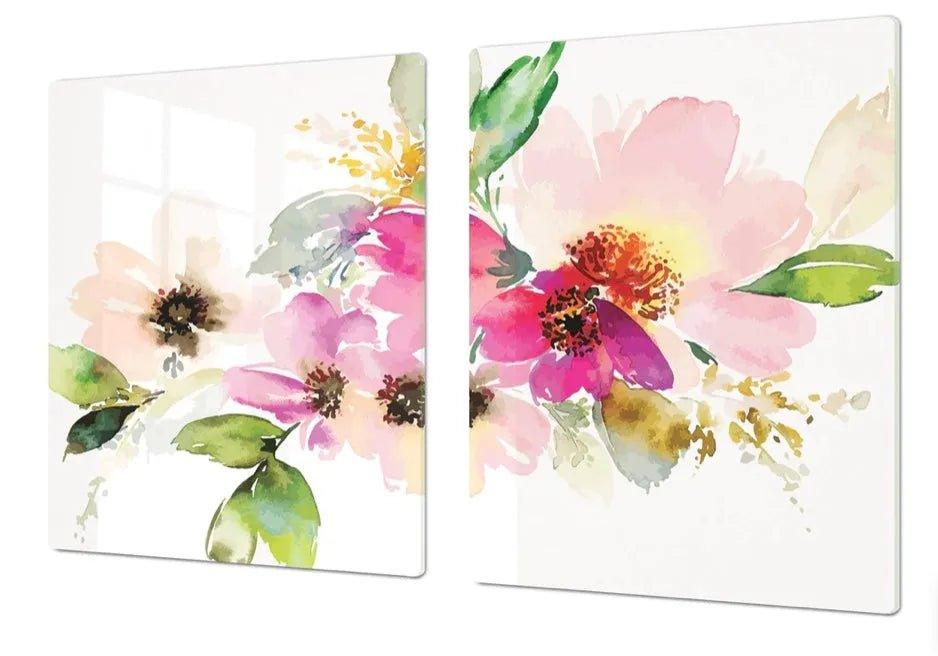 Noodle Board - Pink Bouquet | Gas and Electric Stove Top Cover | Burner Cover - Festive Fit Home