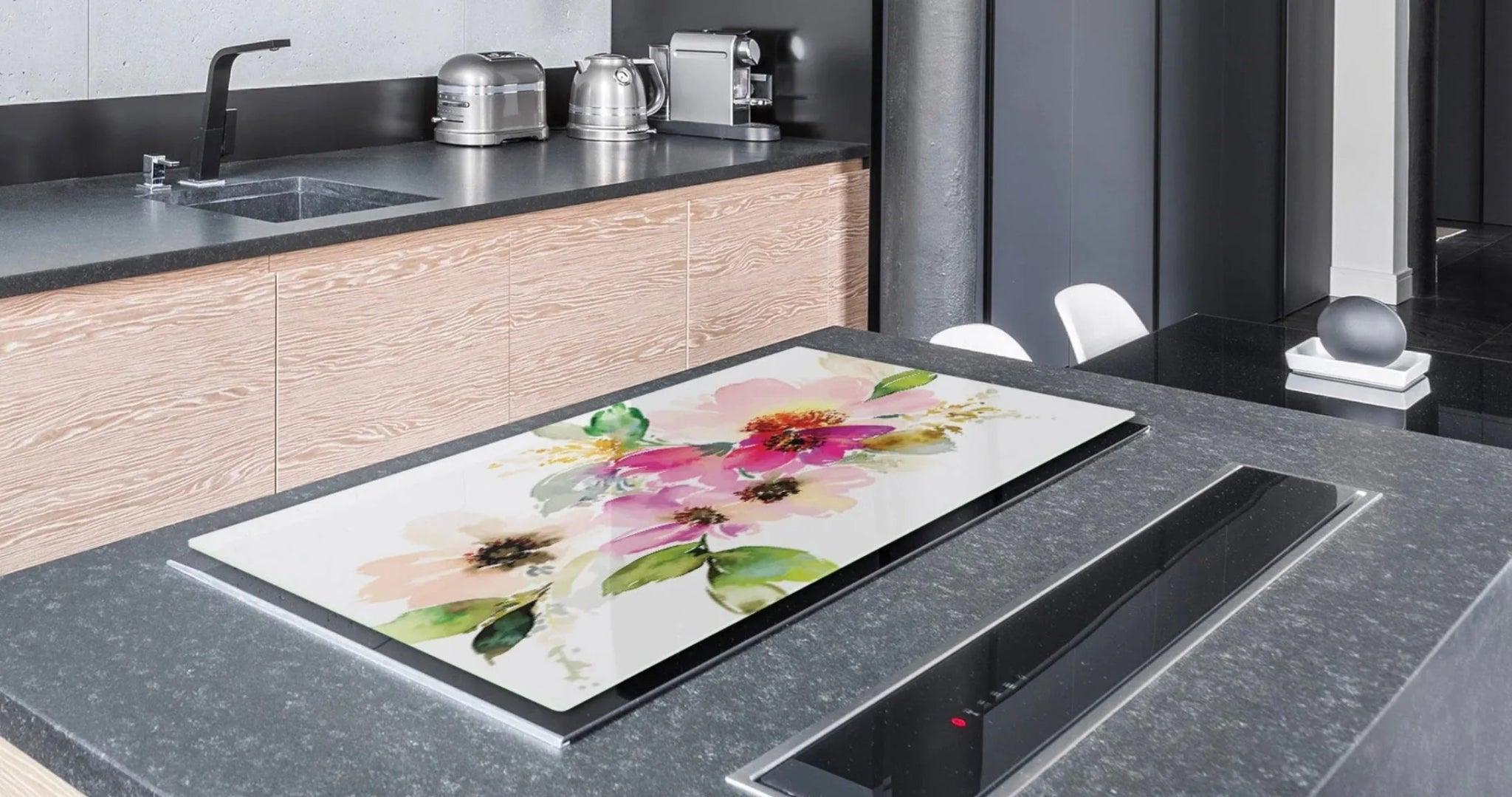 Noodle Board - Pink Bouquet | Gas and Electric Stove Top Cover | Burner Cover - Festive Fit Home