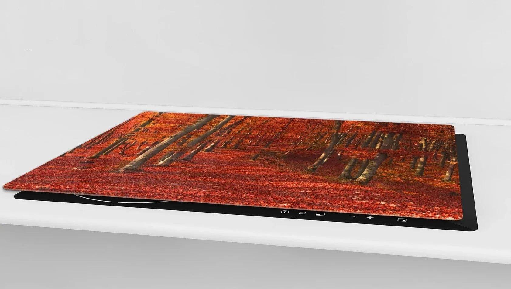 Stove Cover - Red Forest | Noodle Board | Gas and Electric Cook Top Cover | Charcuterie Board - Festive Fit Home