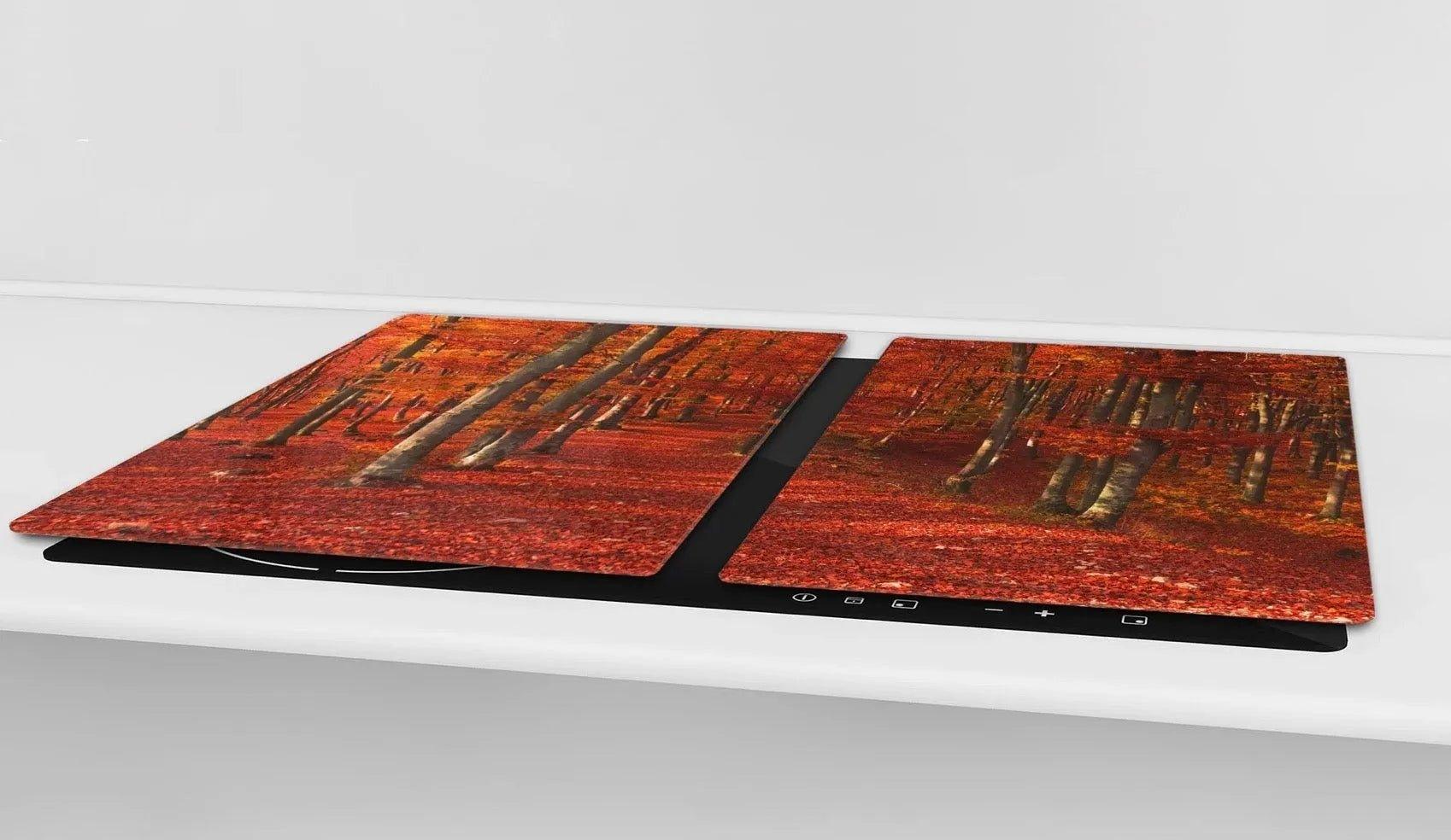 Stove Cover - Red Forest | Noodle Board | Gas and Electric Cook Top Cover | Charcuterie Board - Festive Fit Home