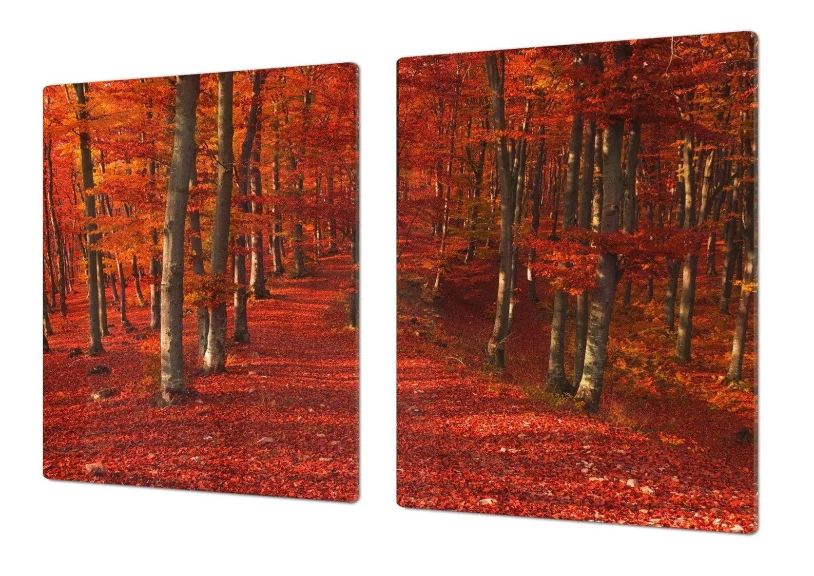 Stove Cover - Red Forest | Noodle Board | Gas and Electric Cook Top Cover | Charcuterie Board - Festive Fit Home