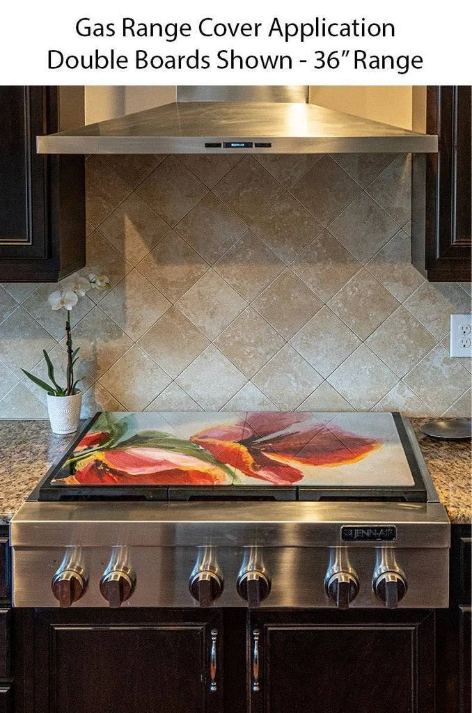 Stove Top Cover - Amber Marble Style | Gas and Electric Cook Top Cover | Charcuterie Board - Festive Fit Home