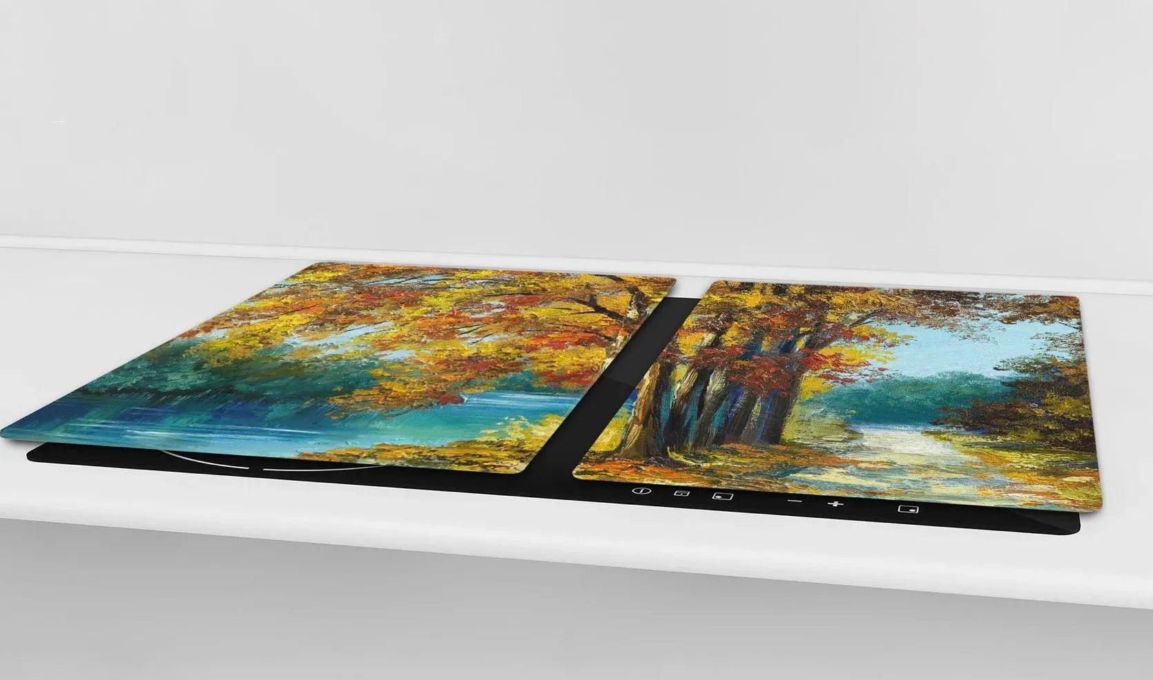 Stove Top Cover - Autumn Lake | Gas and Induction Cook Top Cover | Charcuterie Board - Festive Fit Home