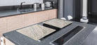 Stove Top Cover - Beige Marble Style | Gas & Electric Cook Top Cover | Noodle Board - Festive Fit Home