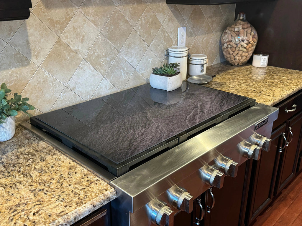 Stove Top Cover - Black Slate Style | Gas & Electric Cook Top Cover | Noodle Board - Festive Fit Home