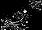 Stove Top Cover - Black & White Floral Scroll | Noodle Board | Cook Top Cover - Festive Fit Home