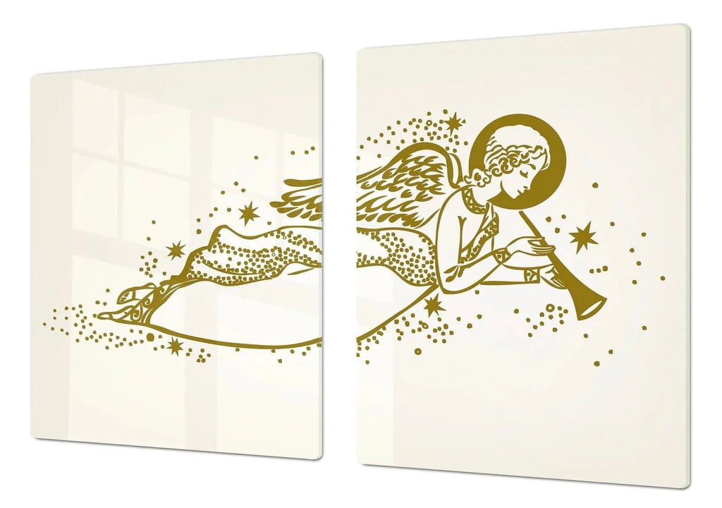 Stove Top Cover - Christmas Angel | | Gas and Induction Electric Cook Top Cover | Charcuterie and Cutting Boards - Festive Fit Home