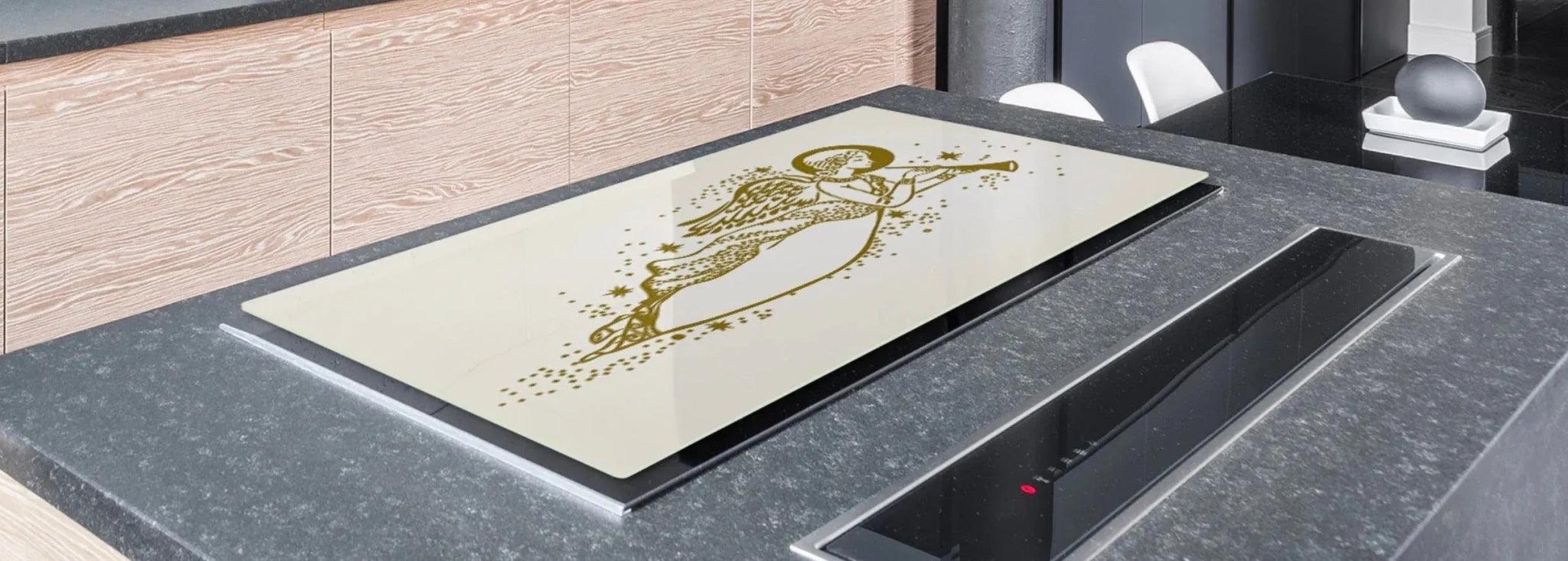 Stove Top Cover - Christmas Angel | | Gas and Induction Electric Cook Top Cover | Charcuterie and Cutting Boards - Festive Fit Home