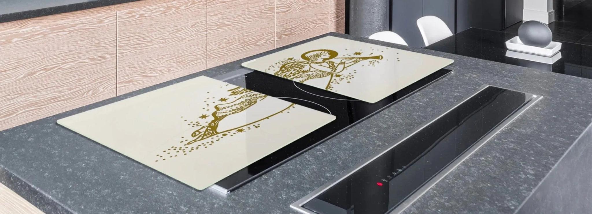 Stove Top Cover - Christmas Angel | | Gas and Induction Electric Cook Top Cover | Charcuterie and Cutting Boards - Festive Fit Home