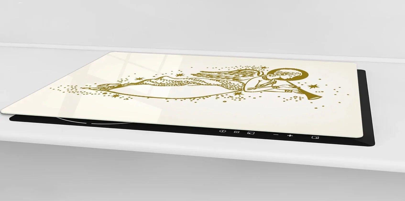 Stove Top Cover - Christmas Angel | | Gas and Induction Electric Cook Top Cover | Charcuterie and Cutting Boards - Festive Fit Home