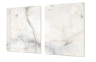 Stove Top Cover - Cool White Marble Glass | Gas & Electric Cook Top Cover - Festive Fit Home