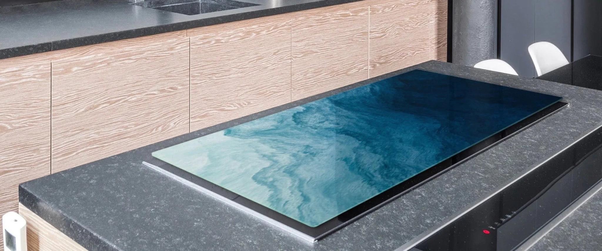 Stove Top Cover - Deep Blue Sea | Gas and Electric Cook Top Cover | Noodle Board | Charcuterie Board - Festive Fit Home