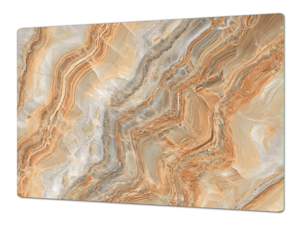 Stove Top Cover - Orange Marble Style | Gas & Electric Cook Top Cover | Burner Cover - Festive Fit Home