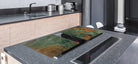 Stove Top Cover - Oxidized Orange & Green | Gas and Electric Cook Top Cover - Festive Fit Home