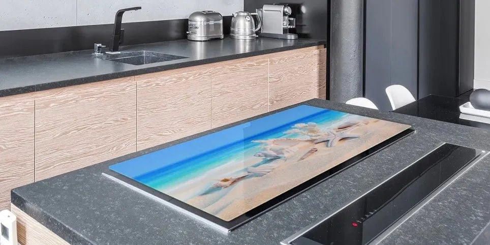Stove Top Cover - Sea Shells | Gas & Electric Cook Top Cover | Noodle Board - Festive Fit Home