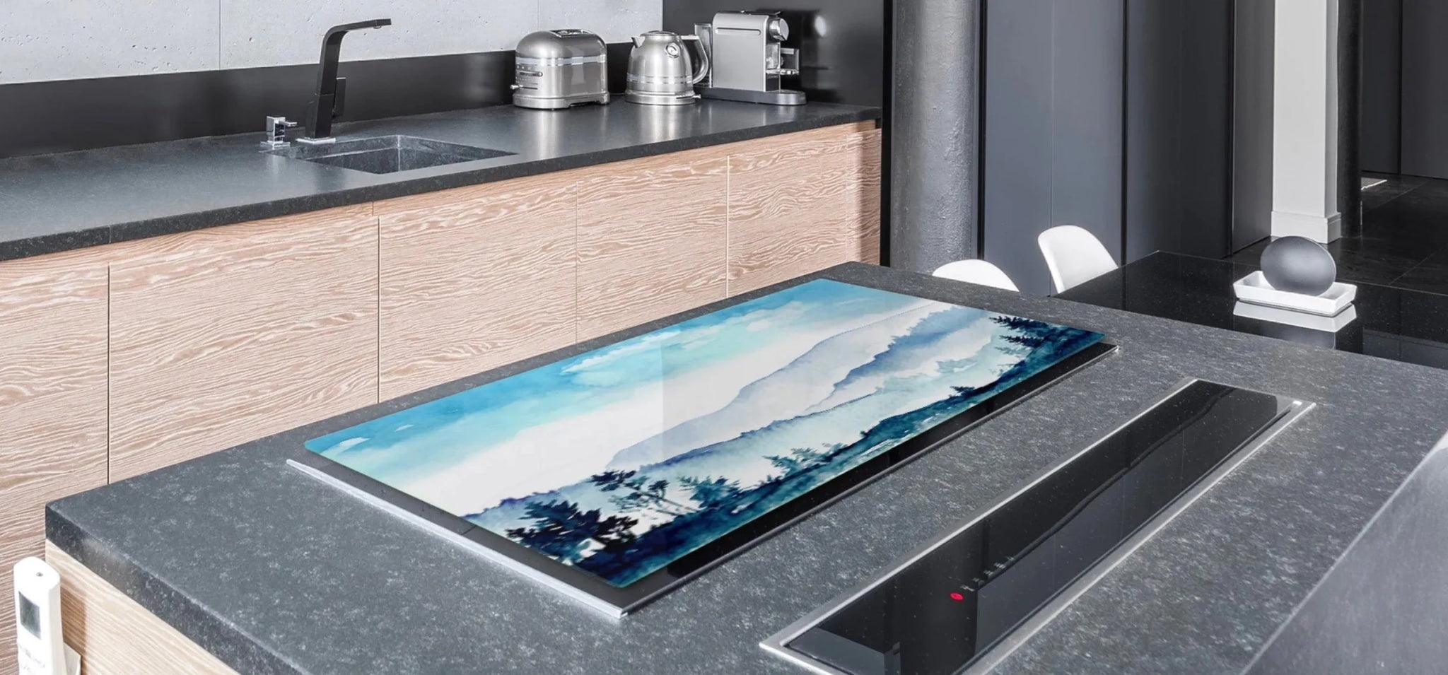 Stove Top Cover - Snowy Mountains | Gas & Induction Cook Top Cover | Noodle Board - Festive Fit Home